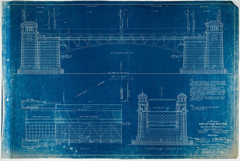 Historic bridge engineering blueprint